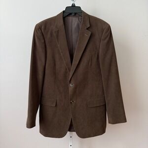 Chereskin Baxter sz 40L Brown Faux Suede Two Button Blazer Sport Coat Jacket